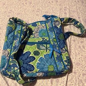 Vera Bradley Blue and Green Floral Crossbody Bag